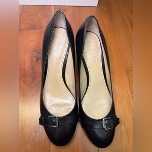 Ralph Lauren vintage minimalist Black two inch Heels with Buckle